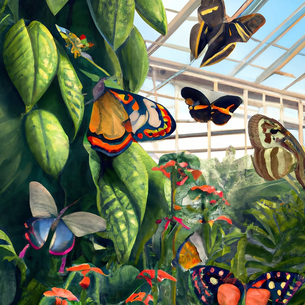 illustration of butterfly garden