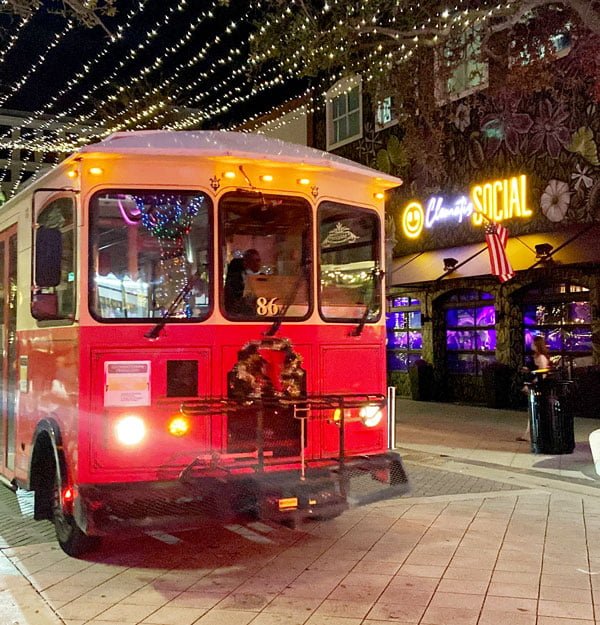 Free Trolley in Downtown West Palm Beach on Clematis