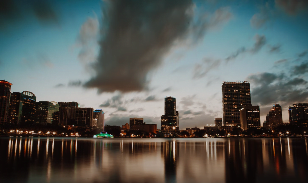 Sunset over Orlando Skyline