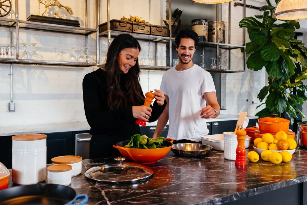 cooking together