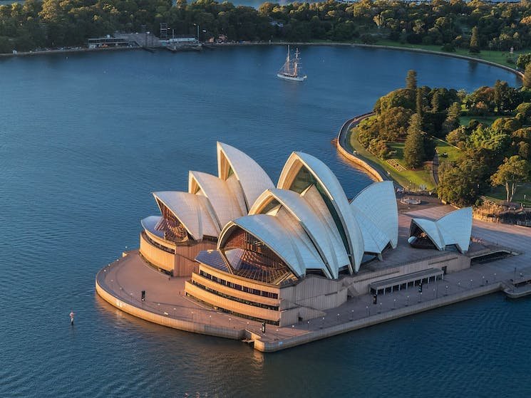 the sydney opera house from above