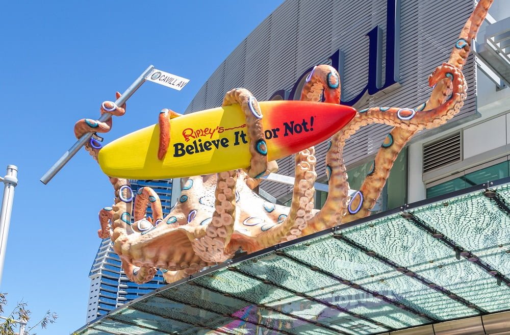 ripley's believe it or not front entrance at surfers paradise featuring a octopus holding a surf board, this is the 10th entry for the blog post titled 10 best date ideas on the gold coast