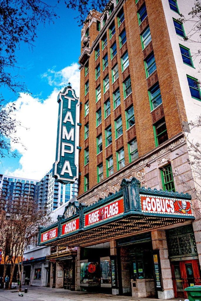 A Low Angle Shot of a Building with Tampa Signage