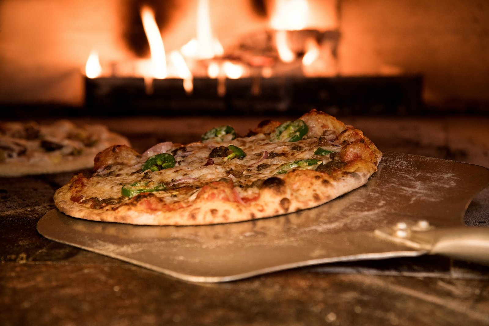 Baked Pizza on Pizza Peel in Oven Pizza Date Night