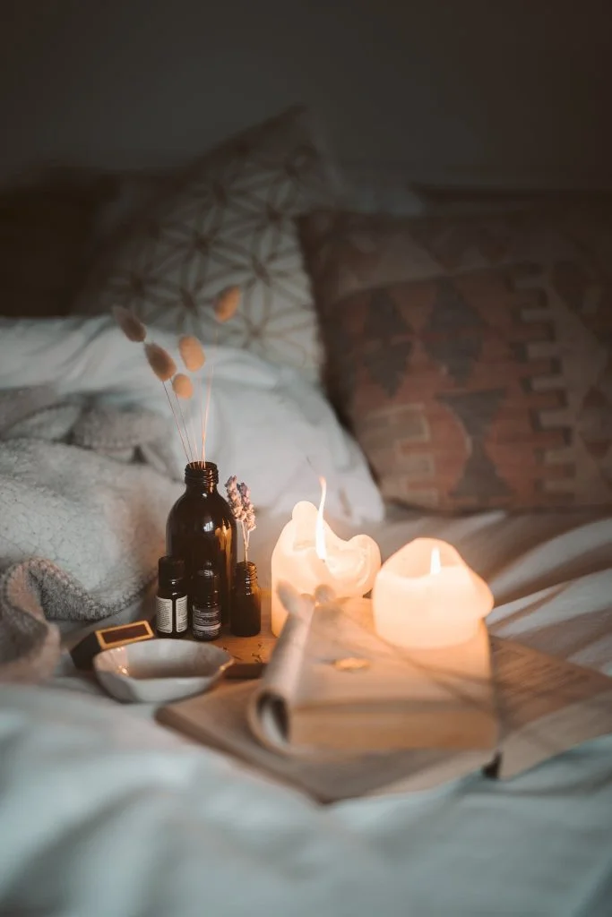 Lighted Candles  In The Bedroom