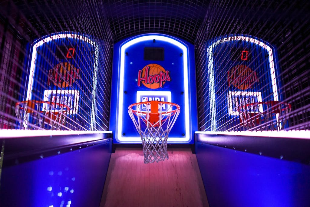 Closeup Photo of Basketball Arcade