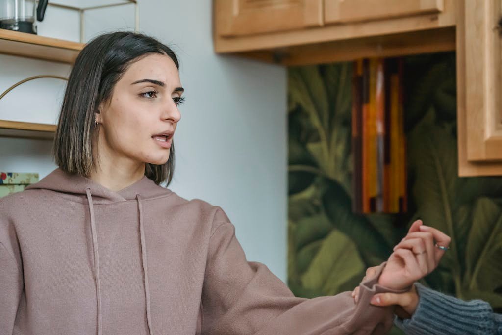 Displeased woman having conflict with crop female