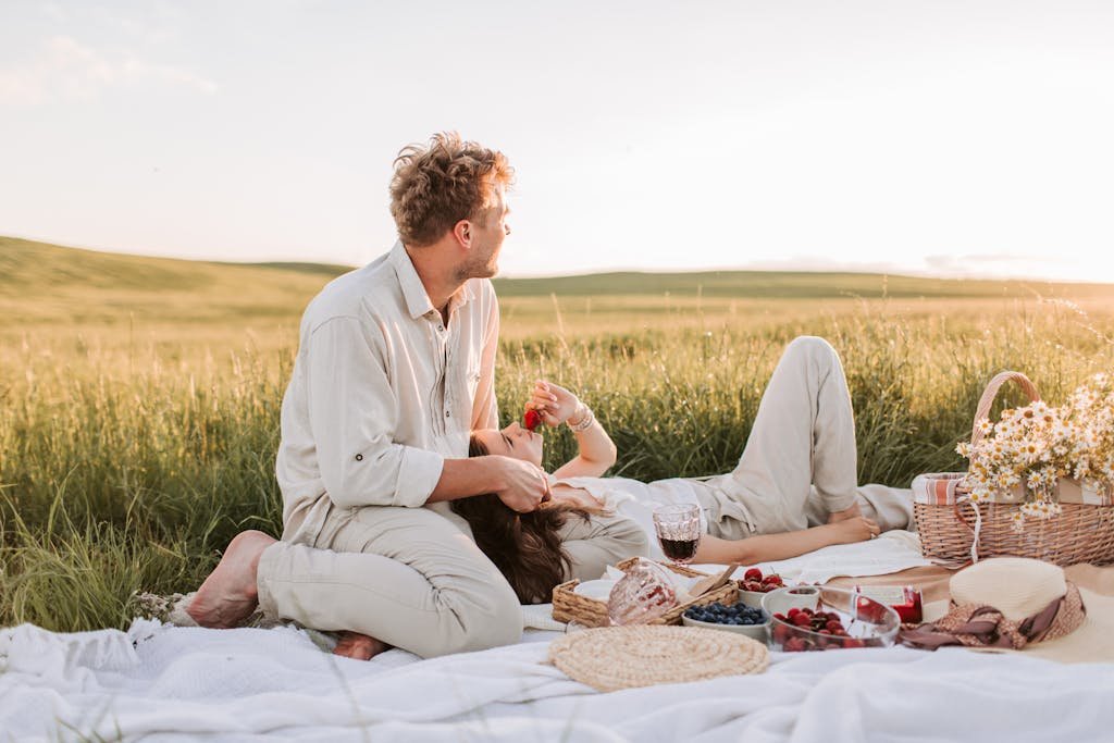 Photo of a Couple on a Picnic