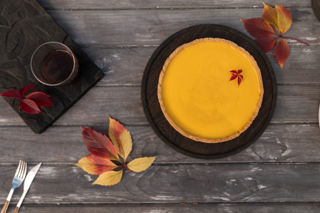 A Close-Up Shot of a Pumpkin Pie