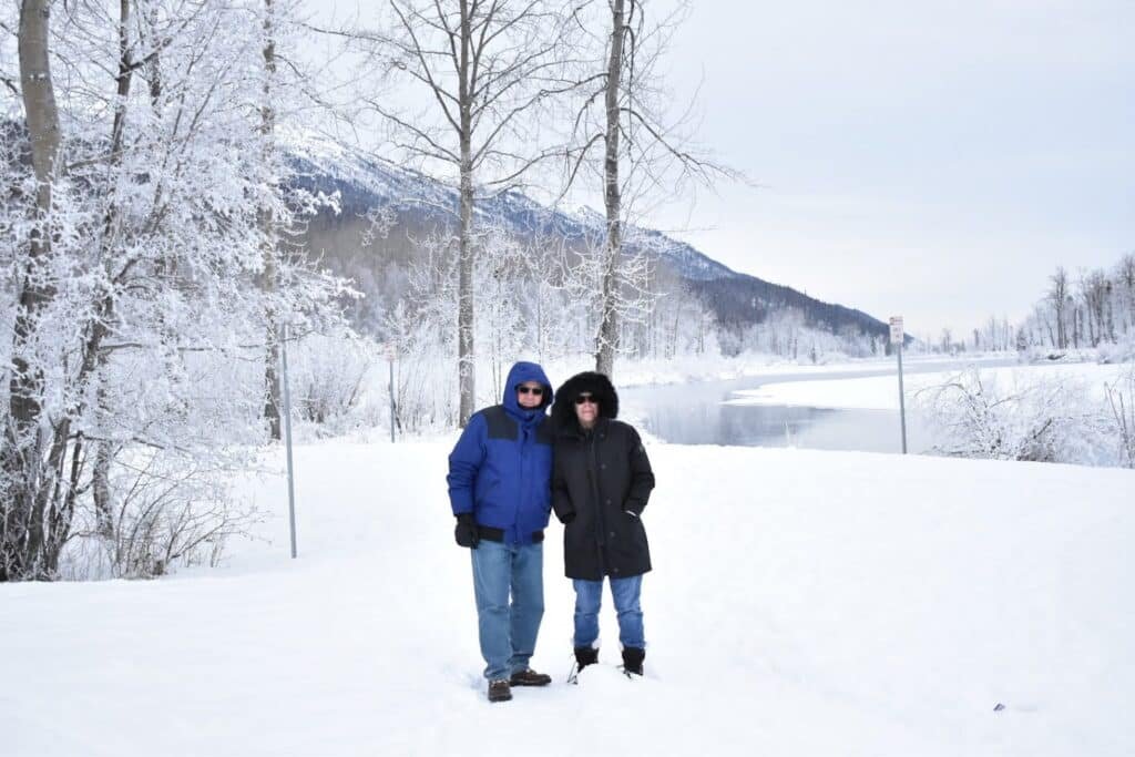 hiking in winter