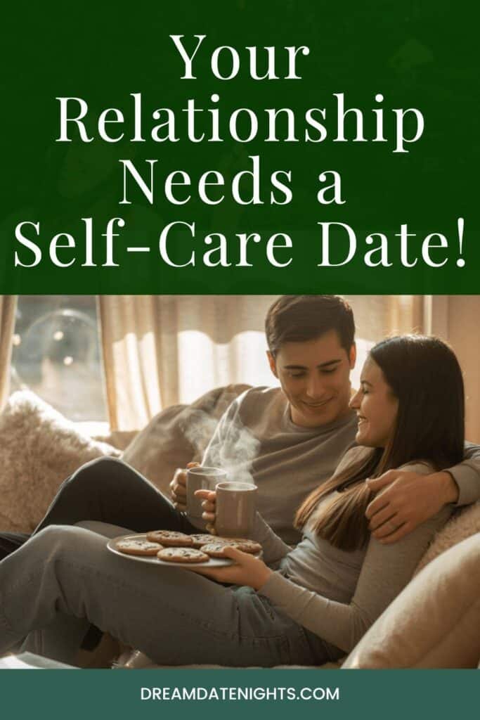 Couple enjoying a cozy self care date at home with warm drinks and cookies — showing how simple moments can strengthen your relationship