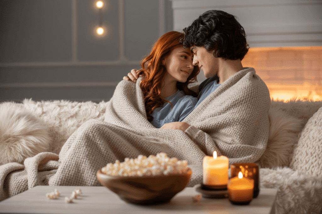 blanket snuggles cozy date idea