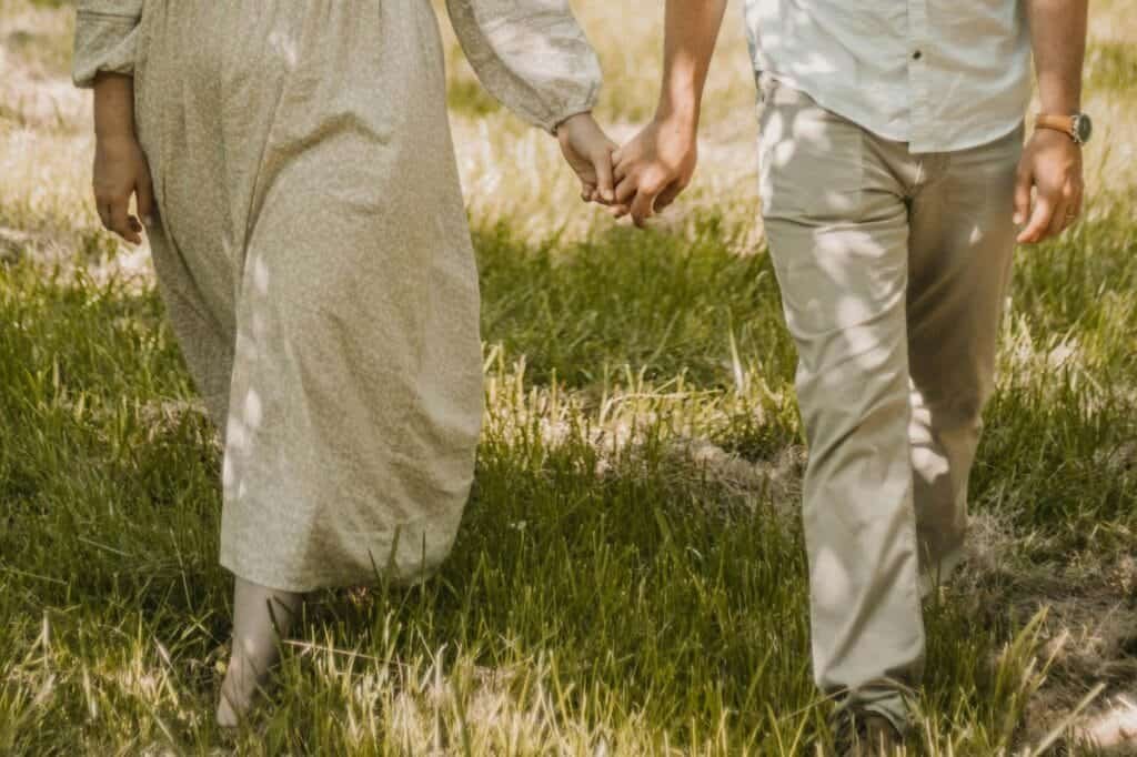 couple on a lazy day walk date