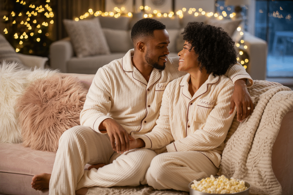 a pajama party couples date