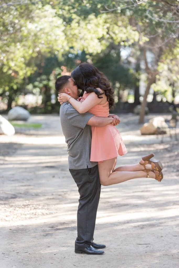 couple hugging in the street